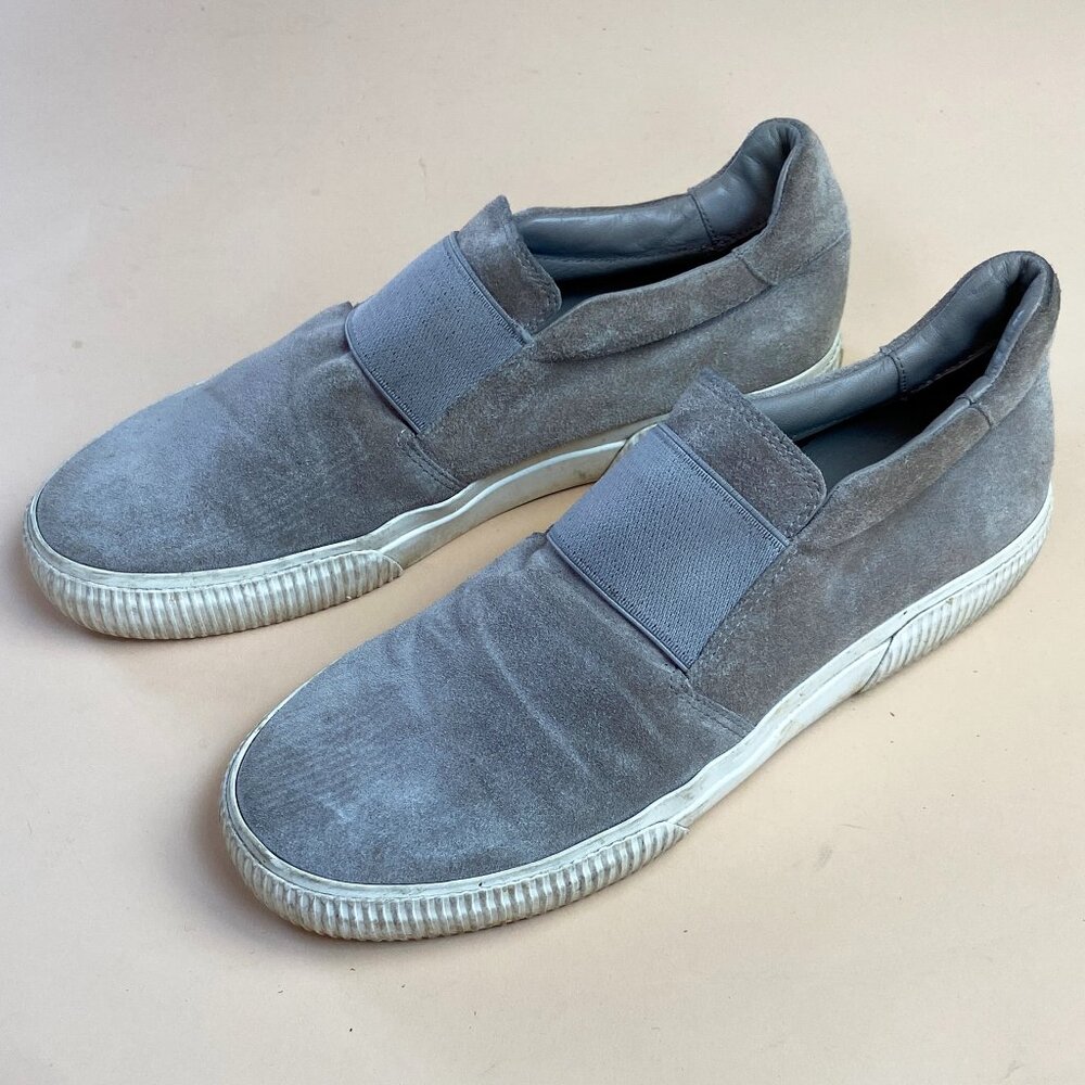 Vince Slip On Leather Sneakers Taupe Suede - Size 9.5